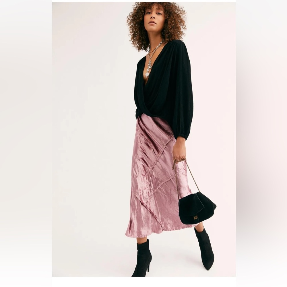 Free People Velvet Maxi Skirt